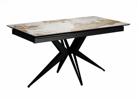 Стол DikLine DKS140 керамика PANDORA глянец, подстолье черное, опоры черные (2уп.) 00-00081185