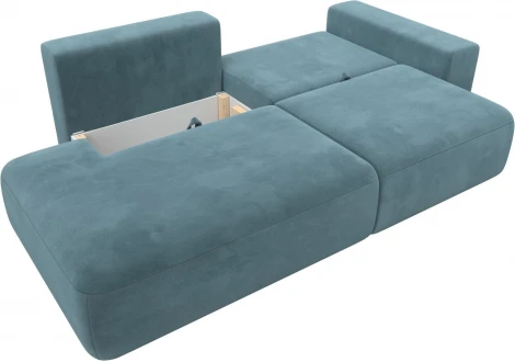 Диван прямой Лига-036 НПБ Модерн подлокотник справа (Бирюзовый/Велюр) Лига Диванов арт.121340