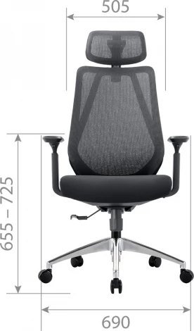 Компьютерное кресло CHAIRMAN CH580 черный (Металл,Пластик,Ткань,Сетка/Черный)