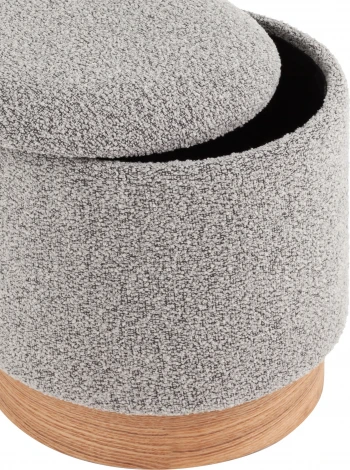 Пуф с ящиком Холли XS букле серый, Stool Group
