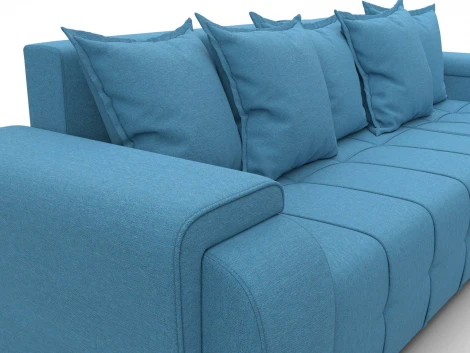 Диван угловой Лига-121 правый угол (ДСП,Брус,Рогожка/Голубой) Лига Диванов 137343