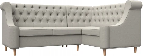 Диван кухонный угловой Бронкс правый угол (Бежевый/Рогожка) Лига Диванов арт.123978