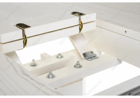 Деревянный стол Woodville Павия 100 молочный с золотой патиной 406087