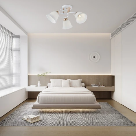 Потолочная люстра на штанге Arte Milano AMALFI-325395 325395/3A WH+FG (220V)