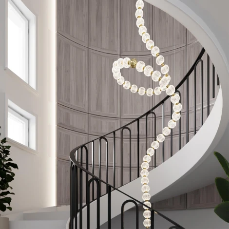 Подвесная люстра большая в виде спирали Odeon Light Crystal 5008/132L (LED, 220V, на тросе, спираль)