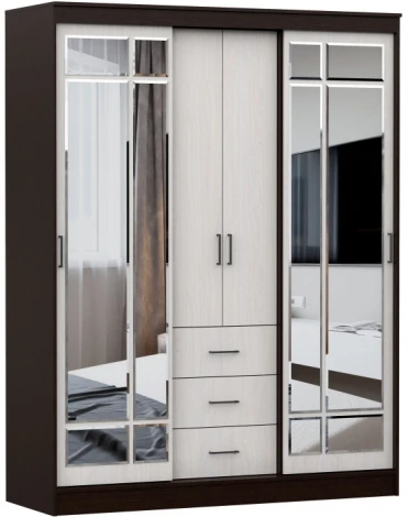 Шкаф-купе Woodville Луара дуб венге / ясень анкор светлый 536247