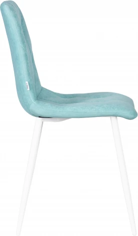 Стул обеденный DOBRIN CHILLY ROMBO (Тиффани Simple 51, основание белый) 006 ROMBO, цвет сиденья тиффани основания белый