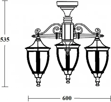 Потолочный светильник уличный Oasis Light COVENTRY 91570A/3 Bl
