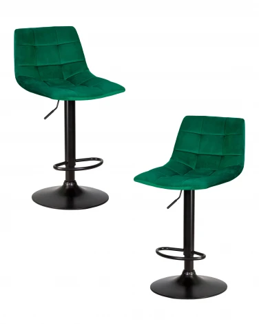 Набор 2 шт стул барный DOBRIN TAILOR BLACK (зеленый велюр (MJ9-88))