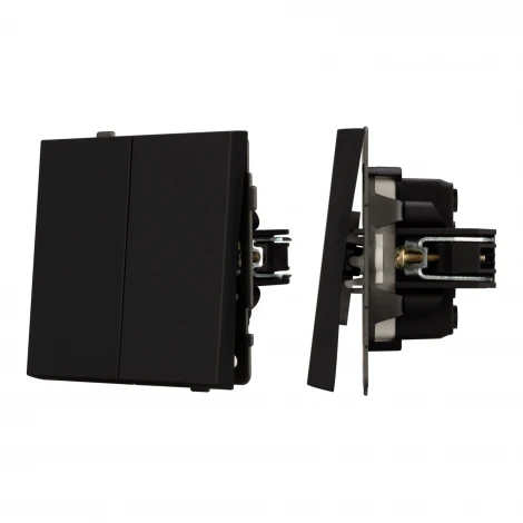 Механизм выключателя двухклавишный проходной SWT-TENDO-MKP2-SFPL-BK (230V, 10A) (Arlight) 054553