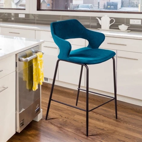 Стул полубарный Woddy, бархат сине-зеленый Top Concept WODDY 2001000001002