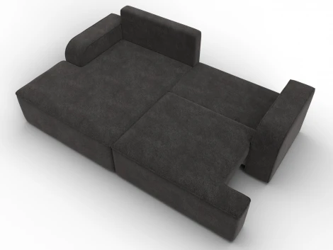 Диван угловой Лига-120 угол левый (ДСП,Брус,Фанера,ЛДС,Велюр/Темно-коричневый) Лига Диванов 137289L