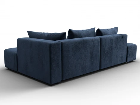 Диван угловой Лига-103 НПБ угол правый (ДСП,Брус,Фанера,Велюр/Синий) Лига Диванов 134806