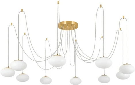 Подвесная люстра RGB Wi-Fi Citilux Atman Smart CL226A093 (LED, 220V, голосовое управление, пульт управления, управление смартфоном, умный дом - Алиса, Маруся, Салют, на проводе, паук)