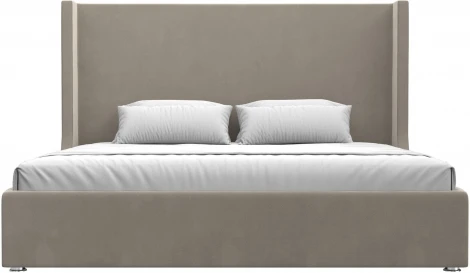 Кровать интерьерная Ларго 200 (Бежевый/Микровельвет) Лига Диванов арт.120751