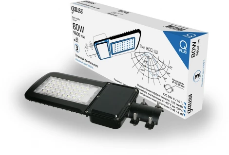 Уличный консольный светильник Gauss Qplus 629535380 (LED, 220V, IP65)