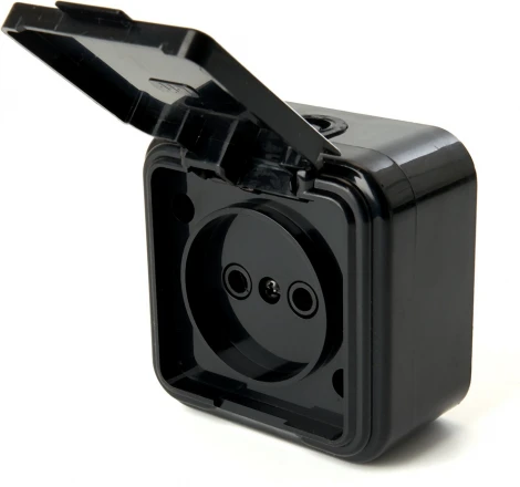 Розетка без заземления (черный) Stekker Брест 39692