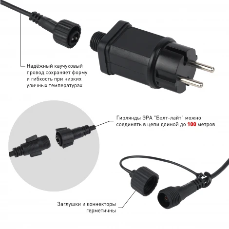 Гирлянда светодиодная Белт-Лайт 5 м RGB ЭРА ERABL-MK52