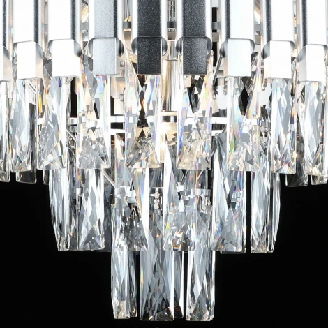 Подвесная люстра каскадная Reluce 02184-0.4-05 CH (220V, хрусталь, на цепи)