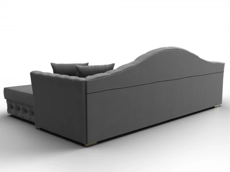 Диван угловой Артис правый угол (Брус,Рейка,Замша/Серый) Лига Диванов 128041