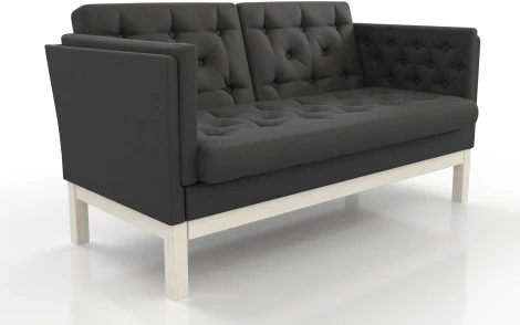 Диван Arsko Айверс М беленый дуб черная рогожка