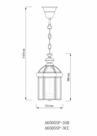 Подвесной светильник Arte Lamp Rimini A6505SP-3CC