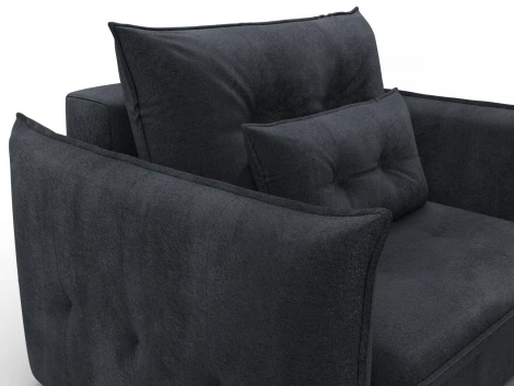 Кресло Лига-100 НПБ (ДСП,Фанера,Велюр/Темно-серый) Лига Диванов 137002