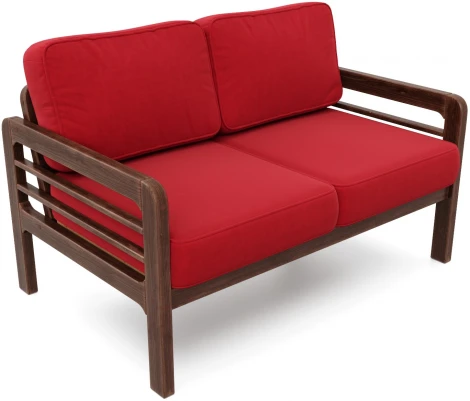 Диван Arsko прямой Бергер М орех велюр красный