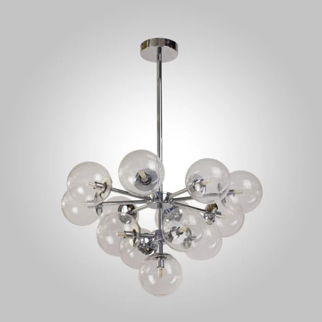 Потолочная люстра на штанге AM Group AM490 CH (220V, шар, молекулы)