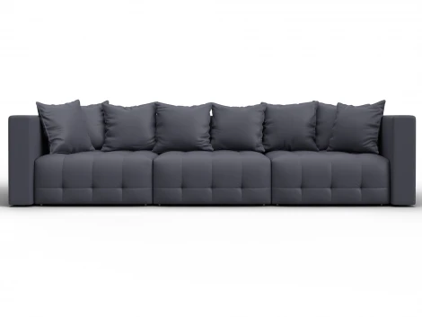 Диван прямой Лига-052 НПБ Лонг (ЛДСП,Брус,Фанера/Пластик/Экокожа/Серый) Лига Диванов 129909