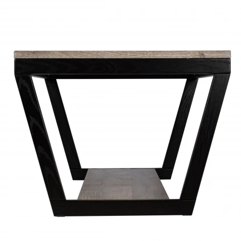 Стол журнальный BeautyStyle 33 дуб крымский состаренный/венге/стекло черное Mebelik 009407
