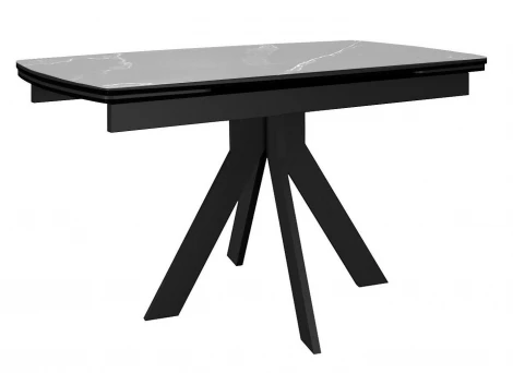 Стол DikLine DKU120 Керамика Серый мрамор/подстолье черное/опоры черные (2 уп.) арт.00-00074485