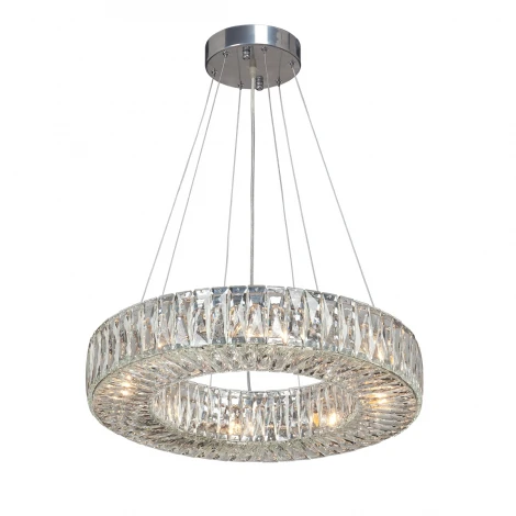 Подвесная люстра Vitaluce V5342-9/8S (220V, хрусталь, на тросе, круглые, кольцо)