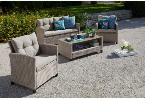 Плетеный комплект мебели с диваном Afina AFM-804B Beige