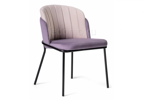 Стул Woodville на металлокаркасе Сиолим сливовый / кремовый / черный глянец 494469