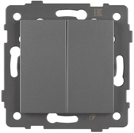 Механизм выключателя двухклавишный проходной SWT-MKP2-PL-GR-V (250V, 10A) (Arlight) 049894