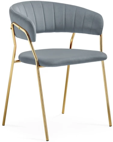 Стул Woodville на металлокаркасе Kamelia 1 gray / gold 15471