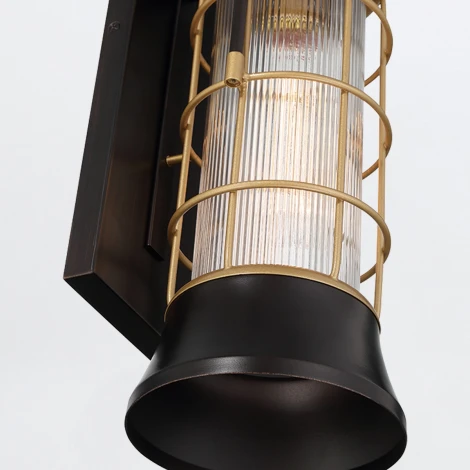 Настенный уличный светильник Eurofase QN-RIVAMAR-M-BLK-GD (220V, IP44)