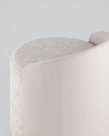 Пуф Тея спинка иск.кожа, сиденье шенилл светло-серый Stool Group УТ000042299