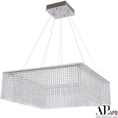 Подвесная люстра светодиодная APL LED Sicilia SH04.71.A.Ni.4000 (220V, хрусталь, на тросе)