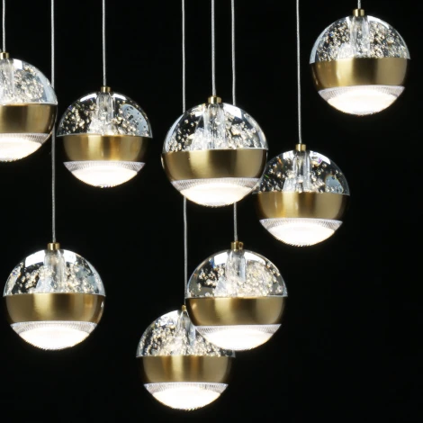 Подвесной светильник DeMarkt Капелия 730010809 (LED, 220V, пульт управления, на проводе, шарики)