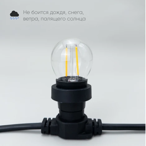 Лампа Филаментная Шар 24В, Цоколь E27, 2 Вт, Тепло-белая, 2700К Laitcom FLS27-2W-1WW