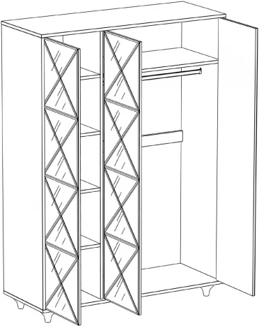 Шкаф Cloud трехдверный ОГОГО 335568