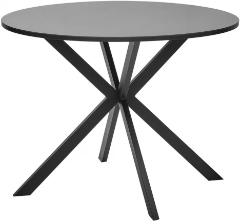 Стол ВЕГА D100 Черный, стекло/ черный каркас М-City