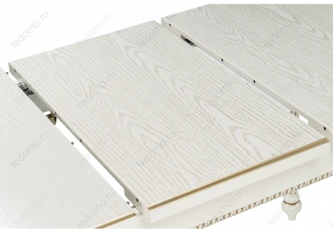 Деревянный стол Woodville Леджер слоновая кость / патина золото 438346