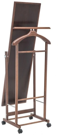 Вешалка костюмная с зеркалом на колесах В 24Н средне-коричневый от фабрики Mebelik