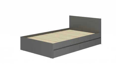 Кровать БТС 1,2 м Симпл КР-07, графит