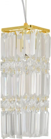 Подвесной светильник Escada Chamarel 2128/1S 1x60Вт E14, металл/хрусталь, золото (220V, на тросе)