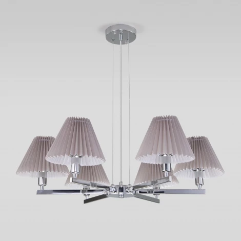 Умная подвесная люстра Eurosvet Peony 60136/6 хром/серый (220V)