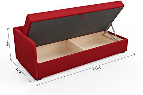 Диван-кровать Arsko Велес Угол левый велюр красный